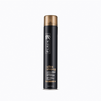 Picture of Black, Ultra Strong Hairspray. 500 ml.