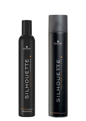 Picture of SILHOUETTE Super Hold Hairspray 750ml +  SILHOUETTE Super Hold Mousse 500 ml